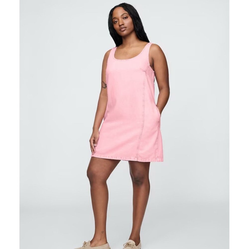 GAP Dress Women XXL Pink Ultrasoft Denim Sleeveless Pinafore Jumper NWT 088